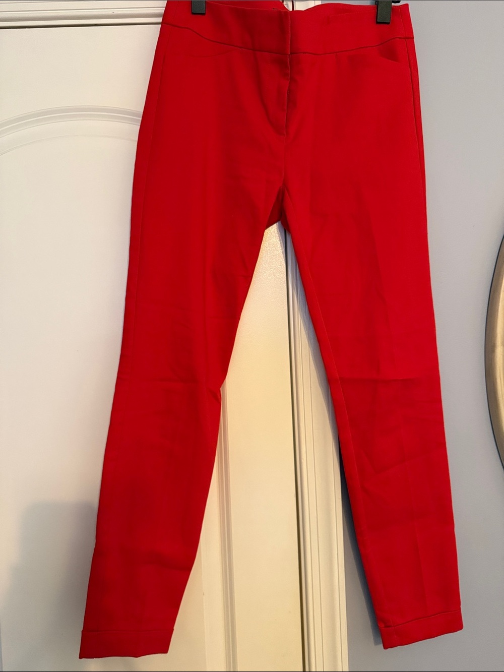 LOFT Red Cropped Tailored Pants